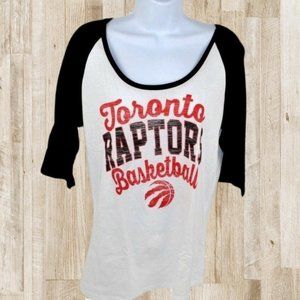 Toronto Raptors Raglan T-Shirt, 3/4 Sleeves NBA Basketball NEW